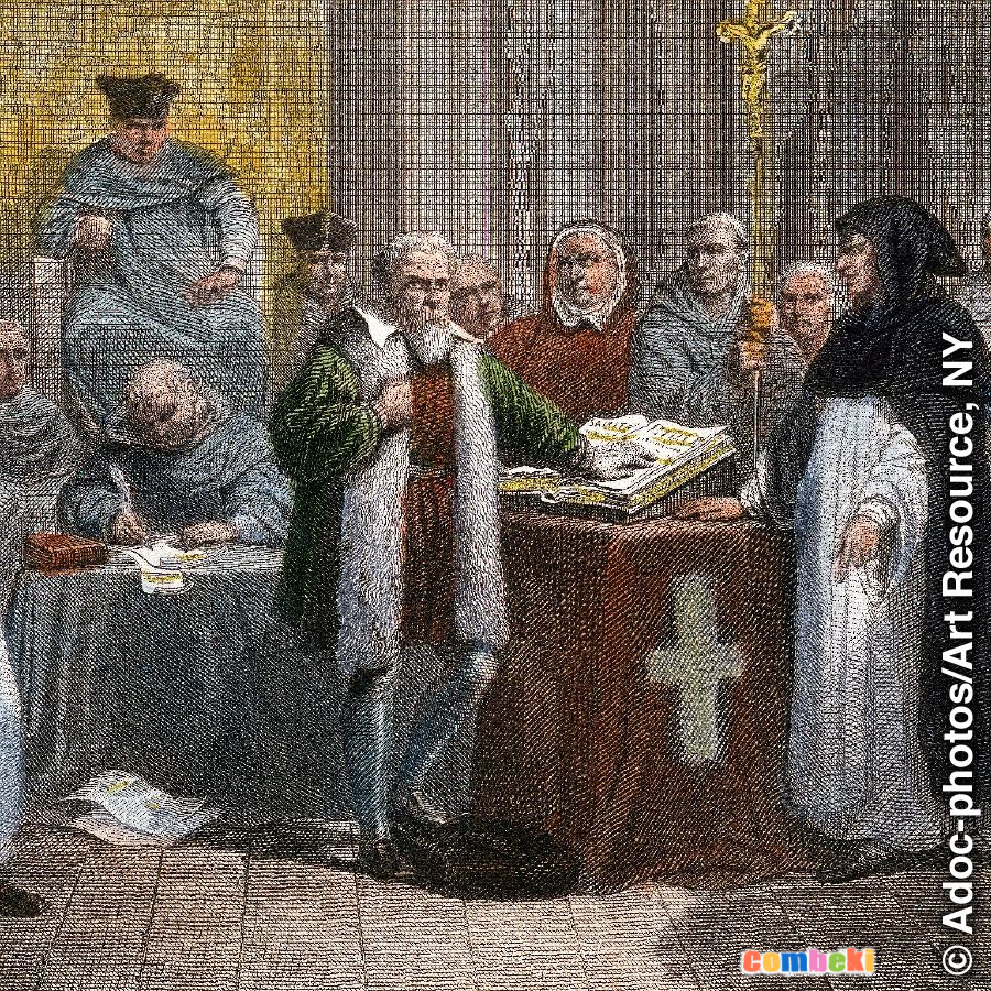 Galileo'nun yargılandığı mahkeme salonunun tasviri | depiction of the courtroom where Galileo was tried