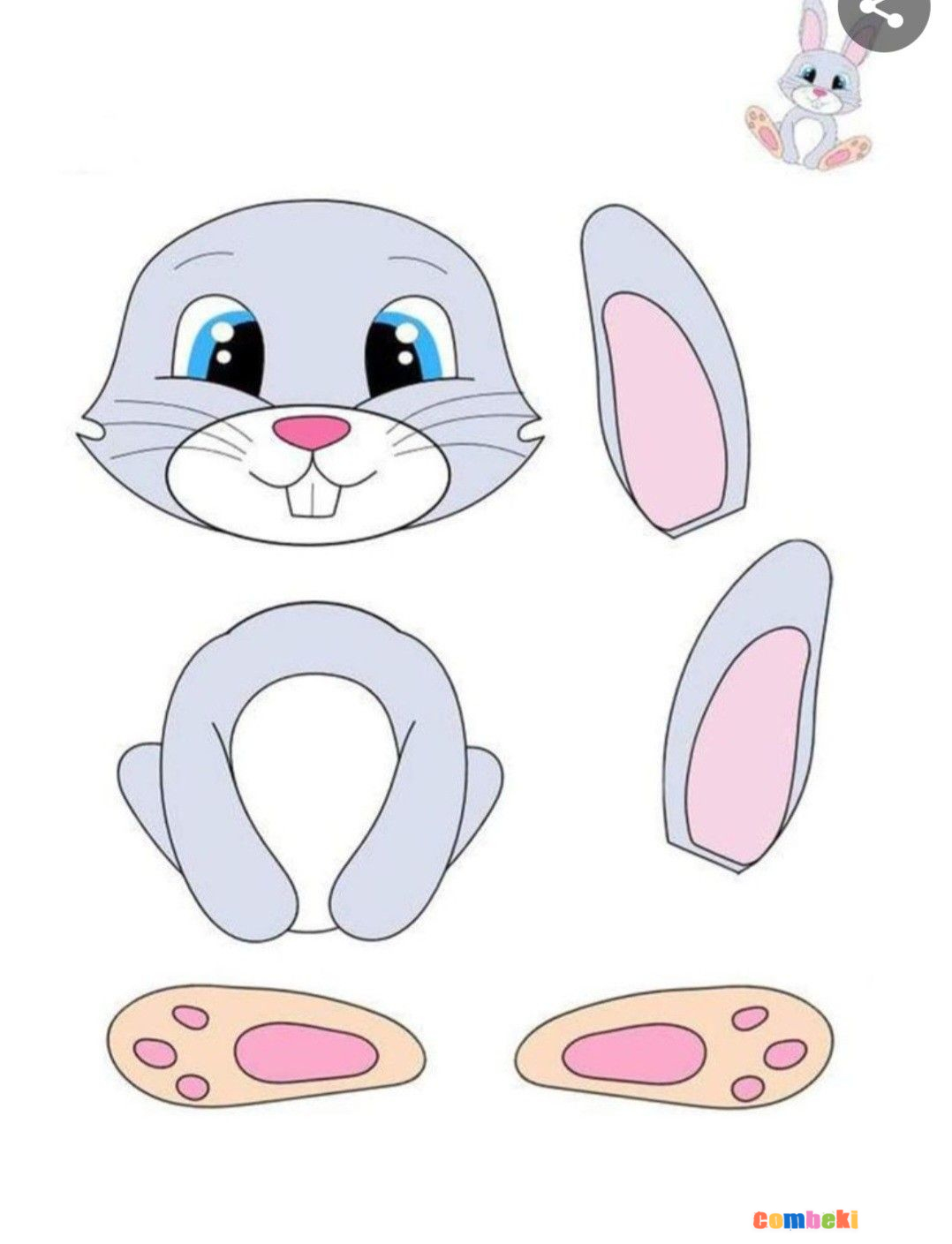 Sevimli Tavşan - Kağıt Kesme Ve Yapıştırma