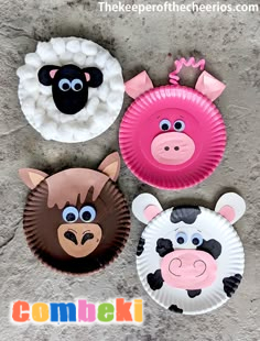 Pet Tabaktan Çiftlik Hayvanları - Artık Materyal Çalışmaları  Paper Plate Farm Animals