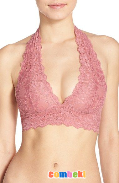 Free People Lace Halter Bralette available at 