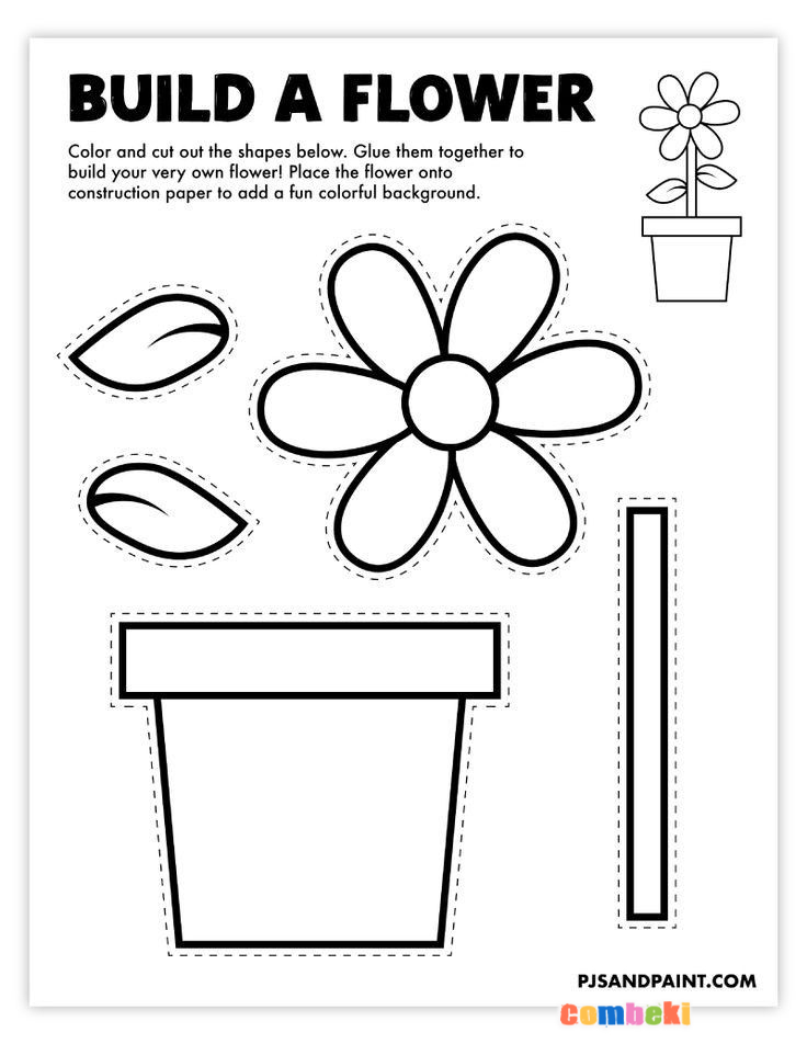 Saksı da Çiçek Yapımı - Kağıt Kesme Ve Yapıştırma