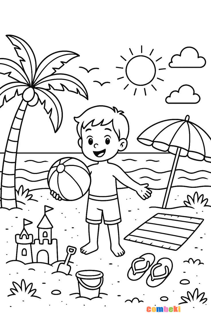 Yaz Mevsimi Boyama Sayfası 1