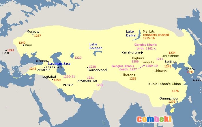 Genghis Khan'ın fetih haritası | Genghis Khan's conquest map
