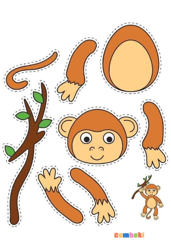 Minik Maymuncuk - Kağıt Kesme Ve Yapıştırma