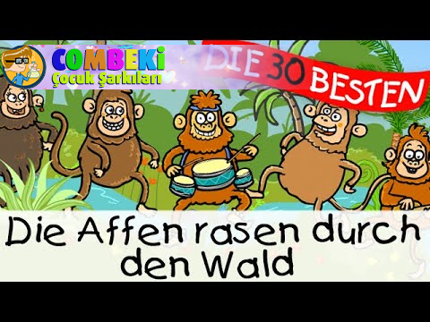 Die Affen rasen durch den Wald